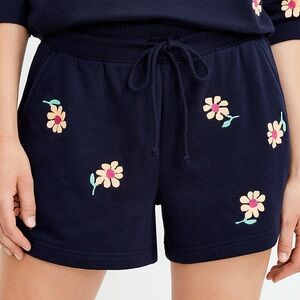 Lou & Grey Floral Cozy Cotton Terry Shorts size S
